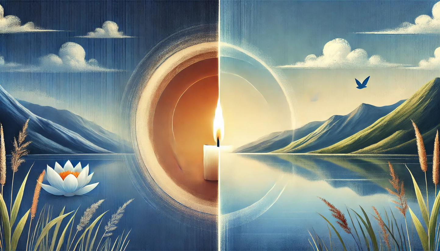 candle and landscape